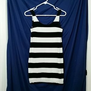 Black and White Striped Tshirt Dress